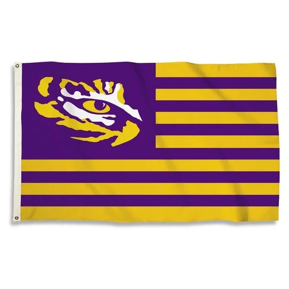 LSU Tigers Flag Purple Gold American Style College Football Fan Gear