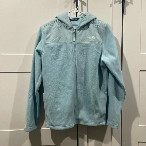 The North Face Kids Light Blue Hooded Fleece Jacket