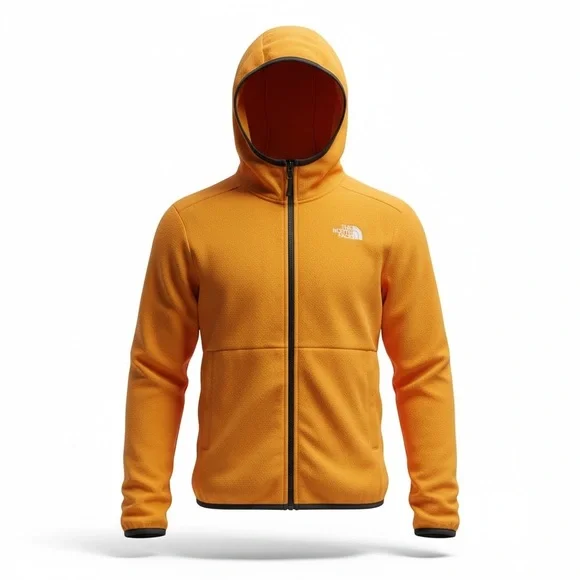 North Face $60 Teen Glacier Full Zip Hoodie Summit Gold Size L (12)