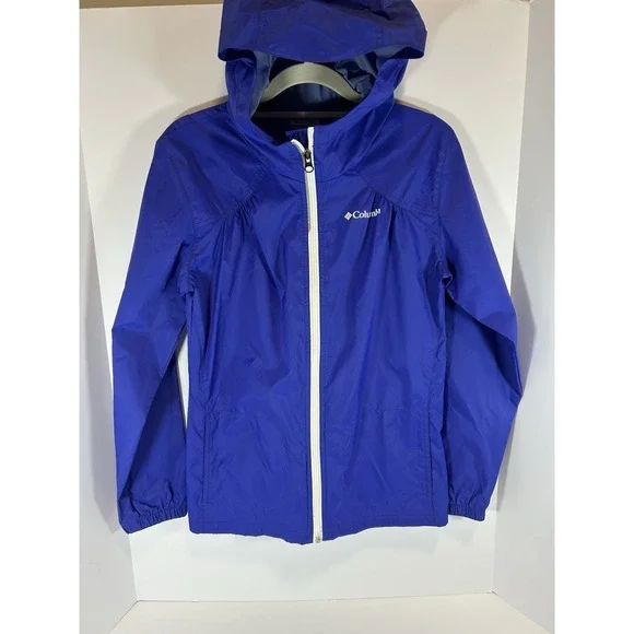 Columbia KIDS Jacket‎ Girls 14-16 Hooded Windbreaker Nylon Full Zip Raincoat Lrg