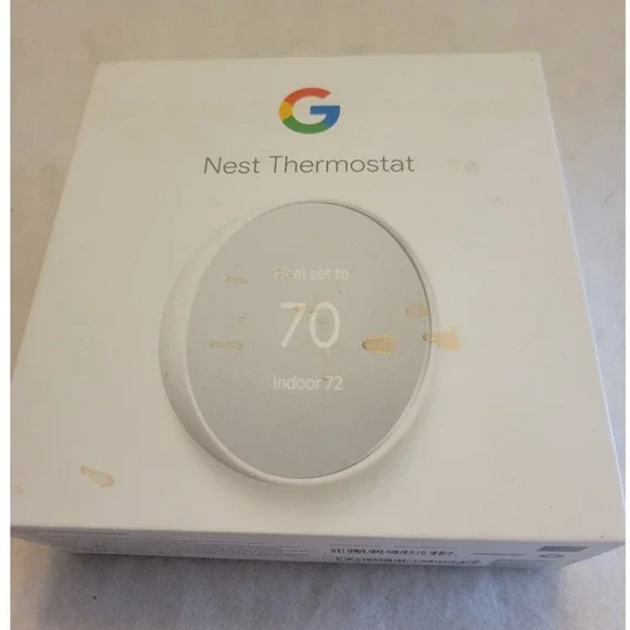 Google Nest Thermostat G4CVZ Snow Smart WiFi Programmable w Base Kit