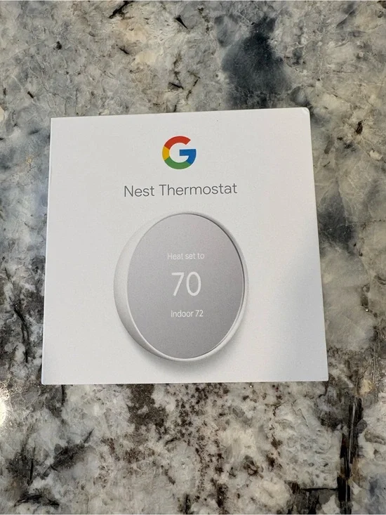 Google Nest Smart Phone Thermostat — White and Silver