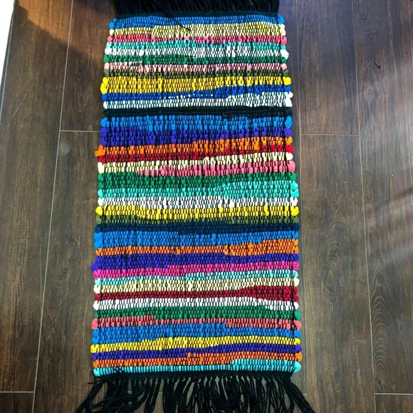 🧶 Upcycled Rag Rug - Hand Woven by Me!19 x 43”