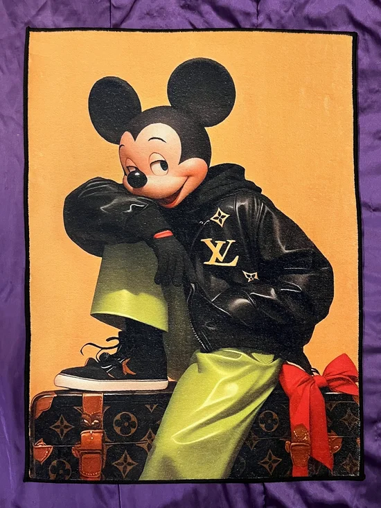 Mickey Mouse Custom Rug with LV Logo