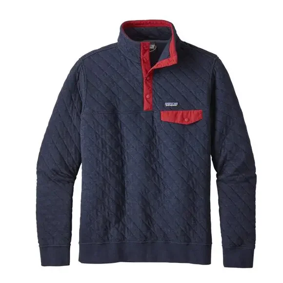 Patagonia navy red Men's Organic Cotton Quilt Snap-T® Pullover