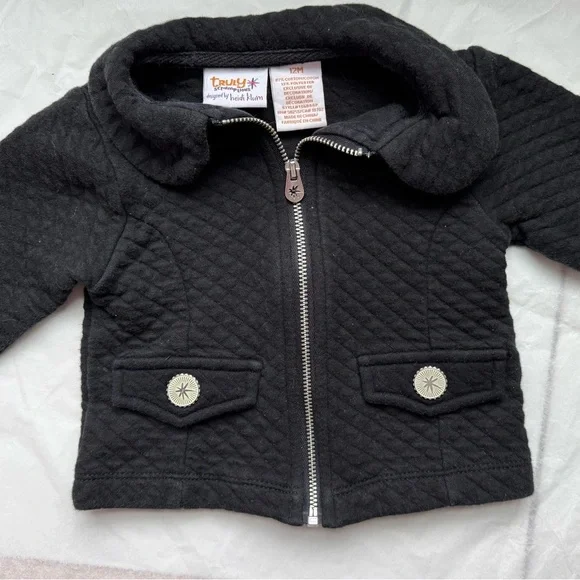 Truly scrumptious by Heidi Klum Black Quilted Baby Jacket size 12m