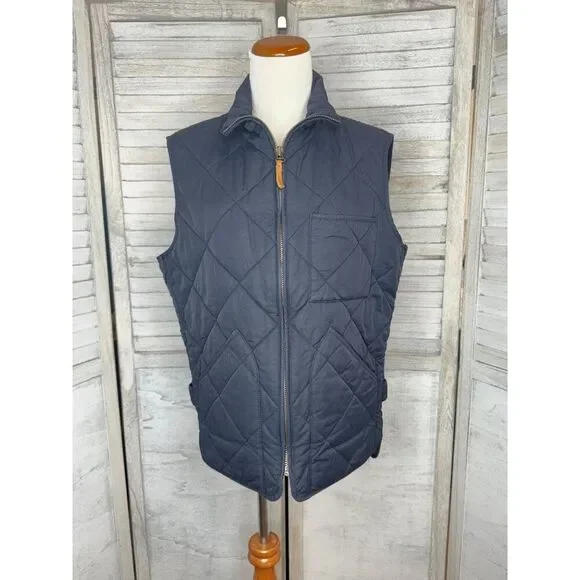 J. Crew Men's Sussex Quilted Vest Navy Blue Size S