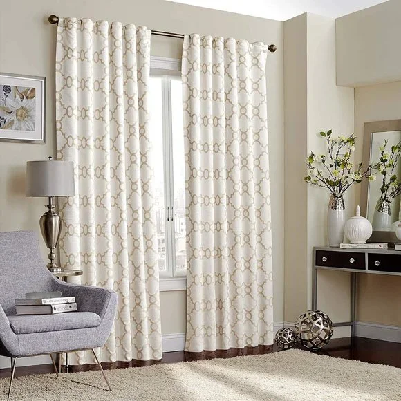 New Eclipse One Rod Pocket Curtains Bedroom Single Panel Ivory 52x108 $99 T054