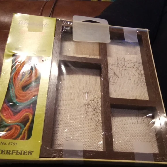 Butterfly Embroidery Wall Tapestry Shadow Box Kit.