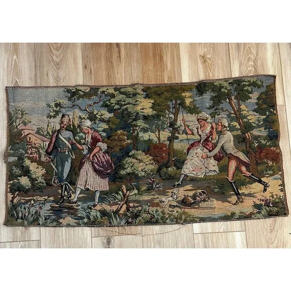 Vintage Aubusson Style French Tapestry “Courting”