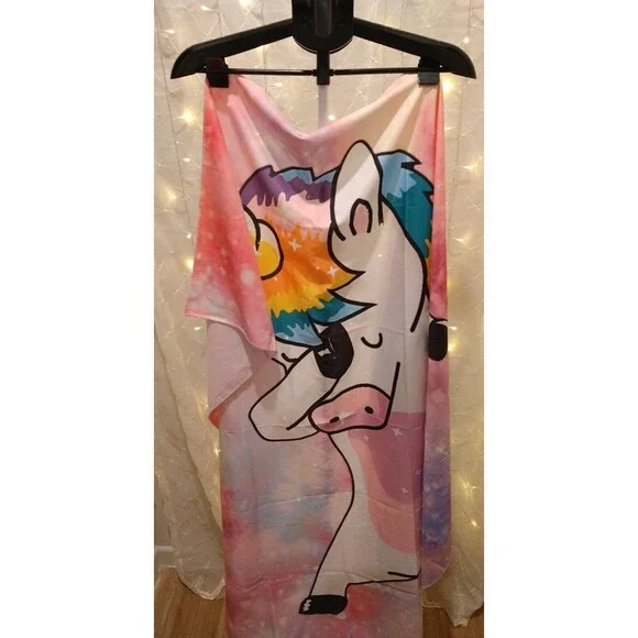 RAINBOW UNICORN PINK BLUE DABBING TAPESTRY WALL DECORATION 59X52 BEDROOM FANTASY
