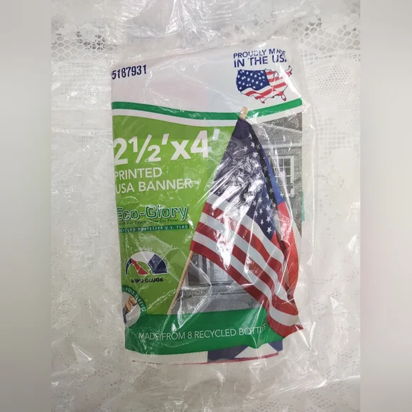 Valley Forge 2-1/2' x 4' Printed USA Banner -Eco-Glory/Polyester