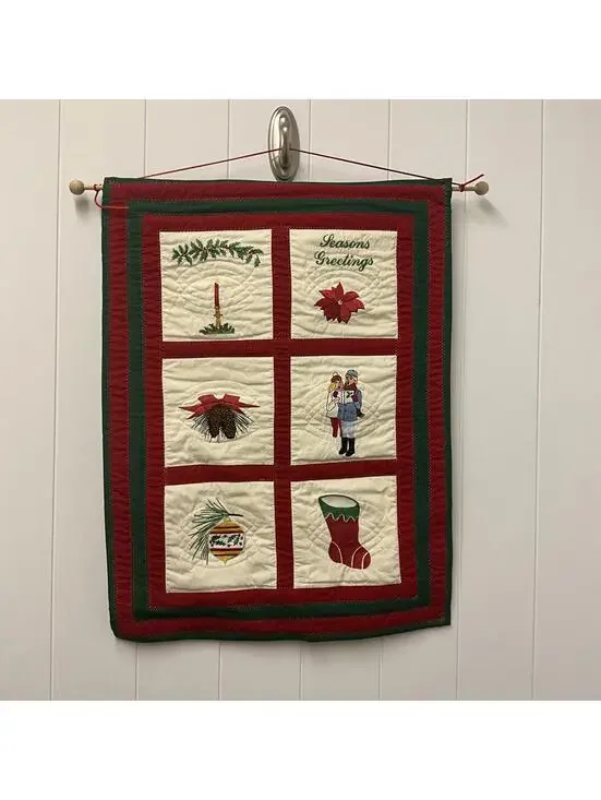 Handmade Christmas quilted wall hanging. 2’ long and 18” wide