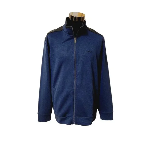 Calvin Klein Men's Full Zip Fleece Jacket, Dark‎ Royal Navy - Medium - NWT