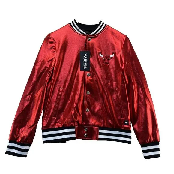 Chicago Bulls Satin Bomber Jacket Coat Youth Small The Wild Collective