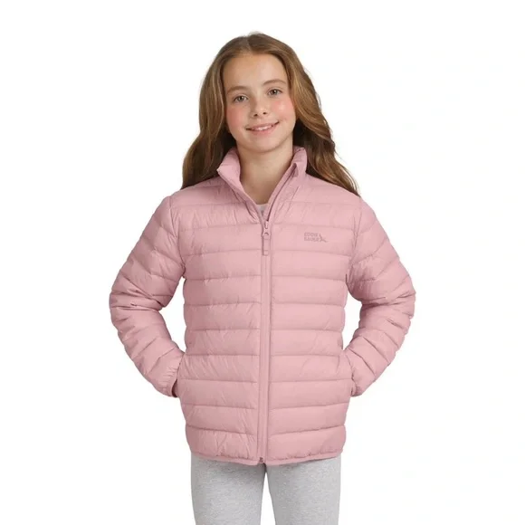 Eddie Bauer Girls' Light Dusty Pink Quilted Puffer Jacket. Size M 7/8