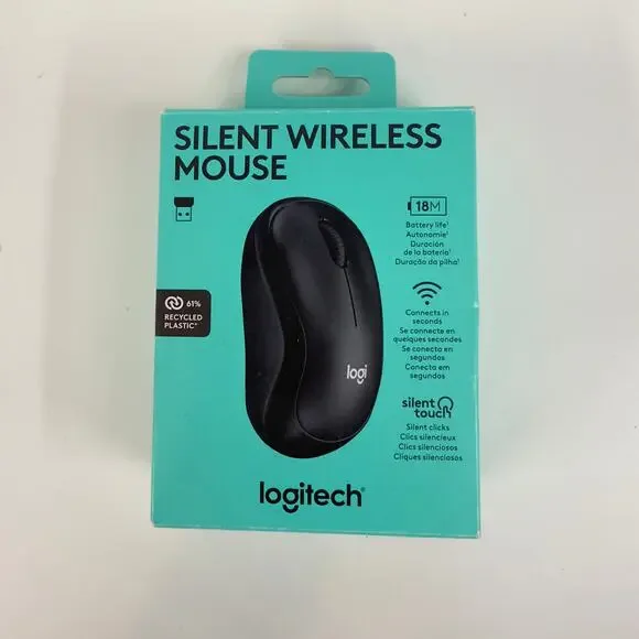 Logitech M220 Silent Wireless Mouse Black USB Receiver Mint