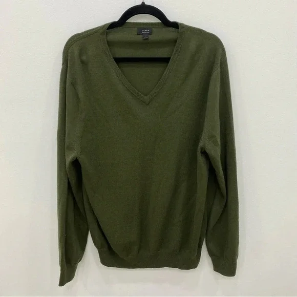 Men’s J. Crew Slim merino wool sweater Green Sz Lg
