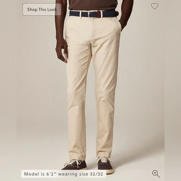NWT J.Crew Men's 770 Straight Fit Stretch Chino Pant Khaki Size 31x38