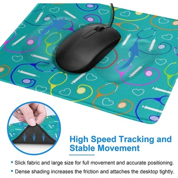 Nurse Theme Mouse Pad Gaming Green Large for Laptop Computer Mousepad Nonslip