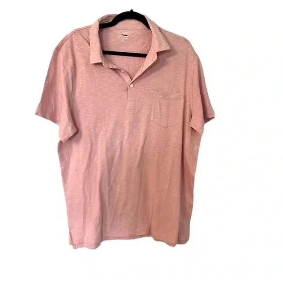 J. Crew Men's Slub Cotton Jersey Pocket Polo Shirt in Coral Reef Size: XL NWT