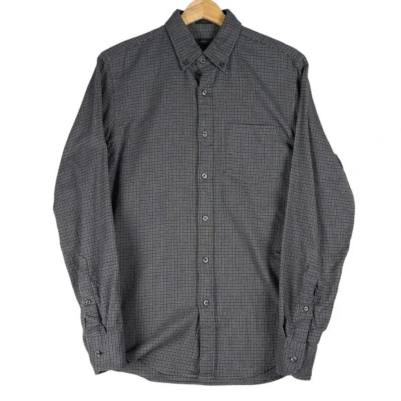 J. Crew‎ Slim Fit Button Down Long Sleeve Shirt Mens Size S Grey Plaid