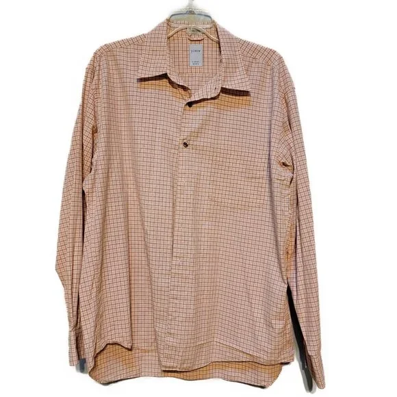 J.Crew Men's casual button down shirt - coral/tan - Size Large