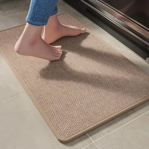 Anti-Fatigue Kitchen Mat, Soft Non-Slip Absorbent Washable Rug for Home - Brown