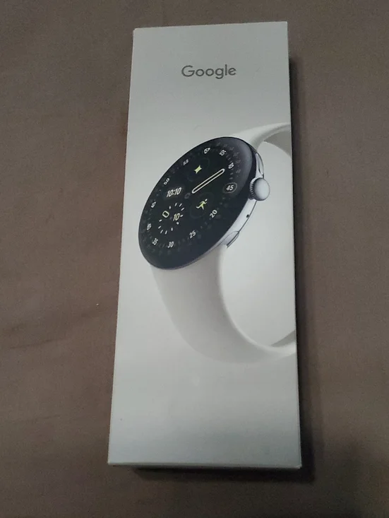 google Pixel Watch in White with Silver Case