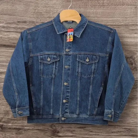 New Vintage Marlboro Gear Denim Jean Jacket Trucker Boxy Men's‎ Size Medium NWT