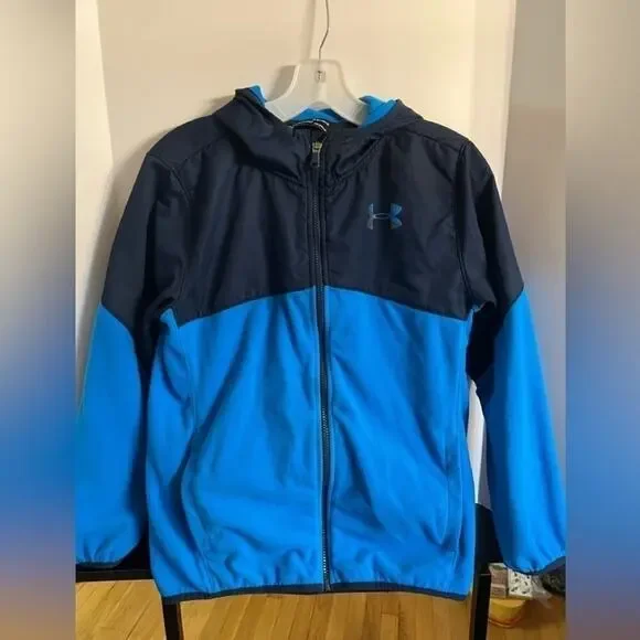 UNDER ARMOUR BOYS HOODED FULL ZIP JACKET SIZE YL MINT
