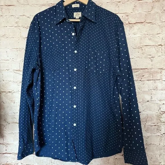 J. Crew trade mark polka dot button up shirt