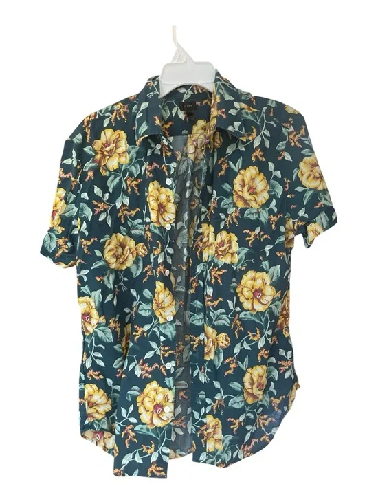 Sold:J. Crew Floral Hawaiian Button Down Shirt Mens Size Large Tropical Cotton