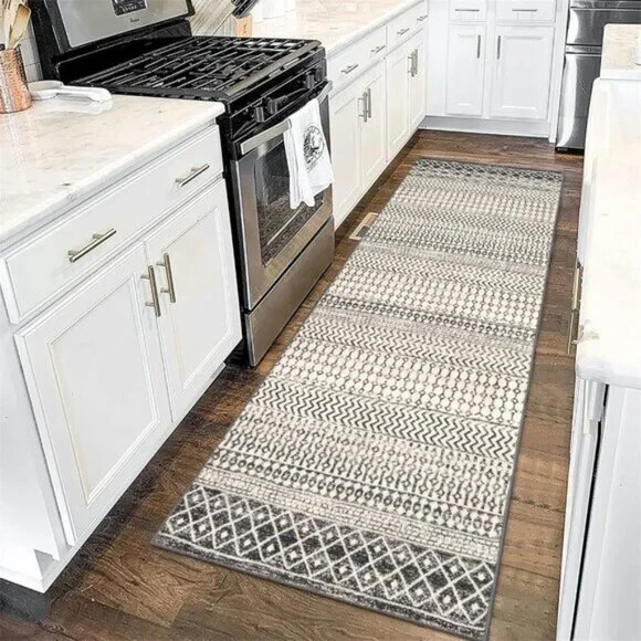 New 2x6 Moroccan Runner Area Rug, Washable Non-Slip Carpet for Hallway & Kitchen