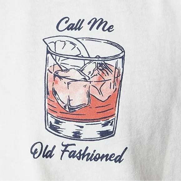 J. Crew ‘Old fashioned’ whiskey drink highball glass Men’s Graphic Tee XL