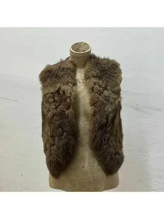 Vintage 60s 70s Rabbit Fur Western Film Costume Vest
