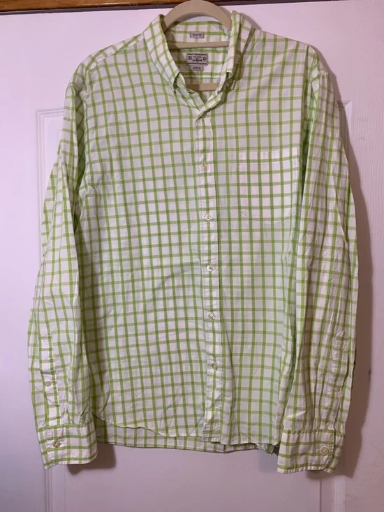 J.Crew Quality Woven Shirt Mens L Green