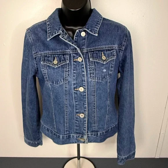 Gap Denim Jacket Kids XXL 14-16 Medium Wash Blue Cotton Button Up Trucker