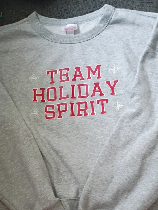 Wondershop Gray Sweatshirt with Red Holiday Lettering