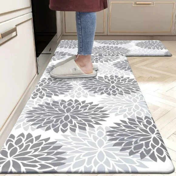 New Set of 2 Anti-Fatigue Kitchen Rug, Non-Slip, Cushioned, Waterproof Mats