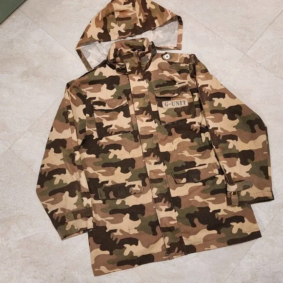 G-Unit Mens S Small Camo Camouflage Military Hip Hop Rap Streetwear Jacket‎