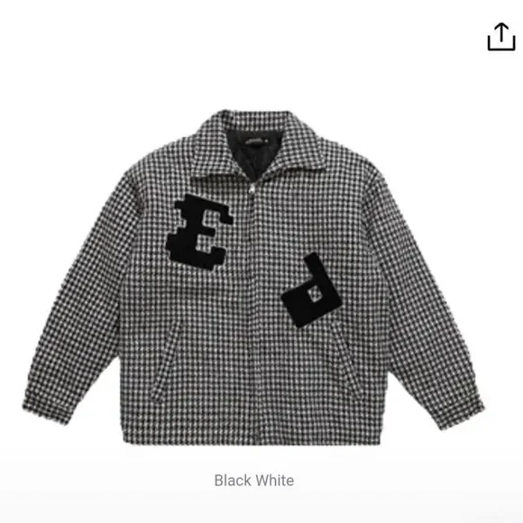Editorial Department Houndstooth Jacket Black White NWT Size XL