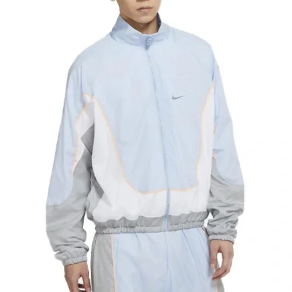 NIKE Throwback Men's Basketball Track Jacket Blue Size XL Tall