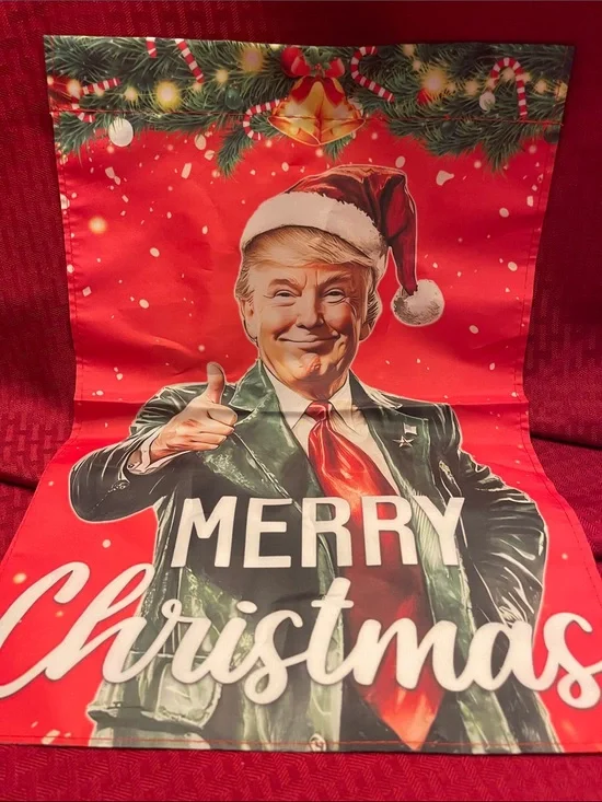 Donald Trump Merry Christmas Holiday Flag