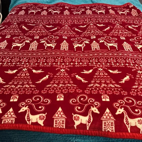 Festive Red Holiday Blanket