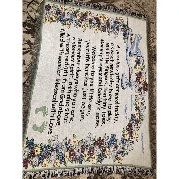 Welcome New Baby Blanket Wall Hanging 50”x 36