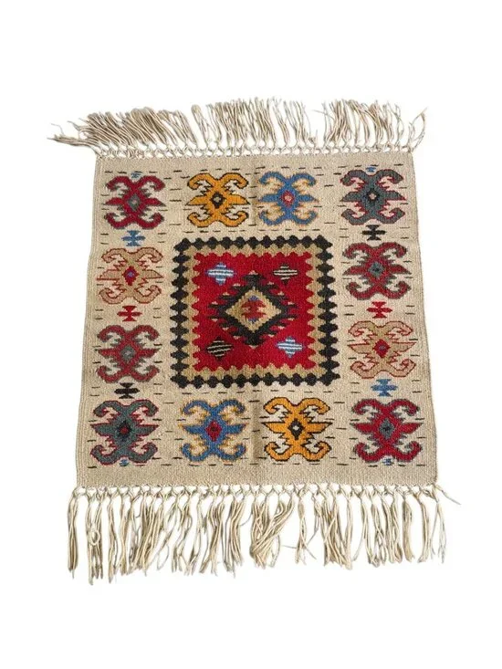 Vtg Prayer Rug, Wool, Hand Knotted, 26