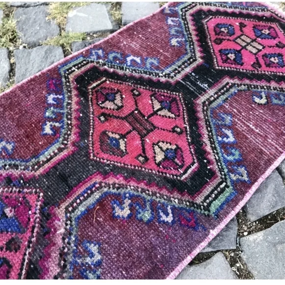 Vintage Turkish Doormat 1'1