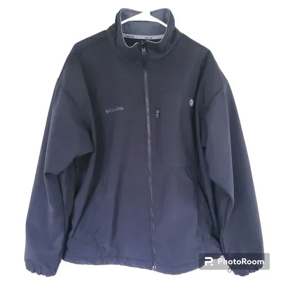Columbia Interchange Core XCL Softshell Full Zip Black Jacket Men’s Size XL
