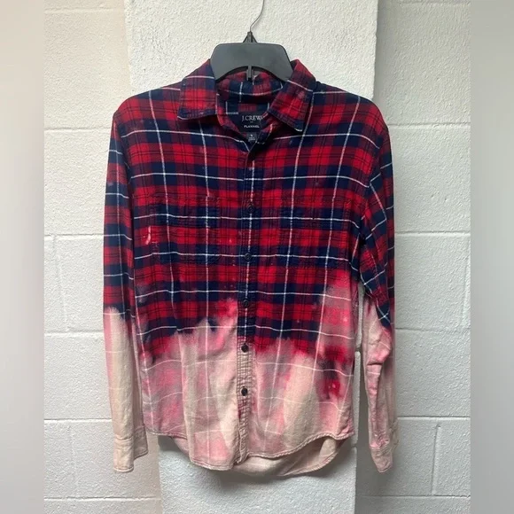 J.Crew Red and Navy Plaid Shirt